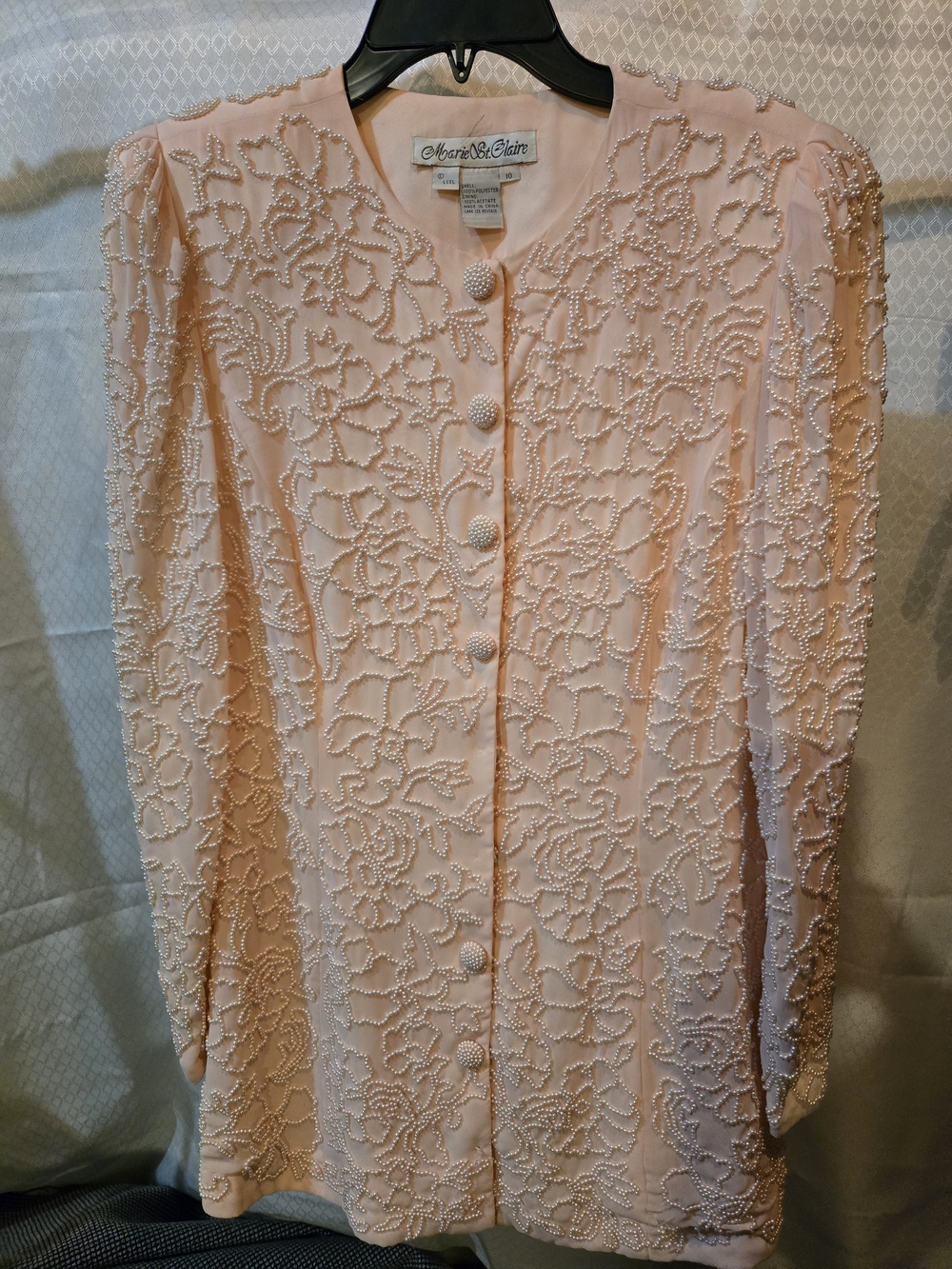 Marie St. Claire Women's Blush Pink Beaded Jacket